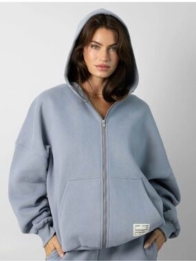 Comfrt Slate Zip-Up Hoodie Size Small